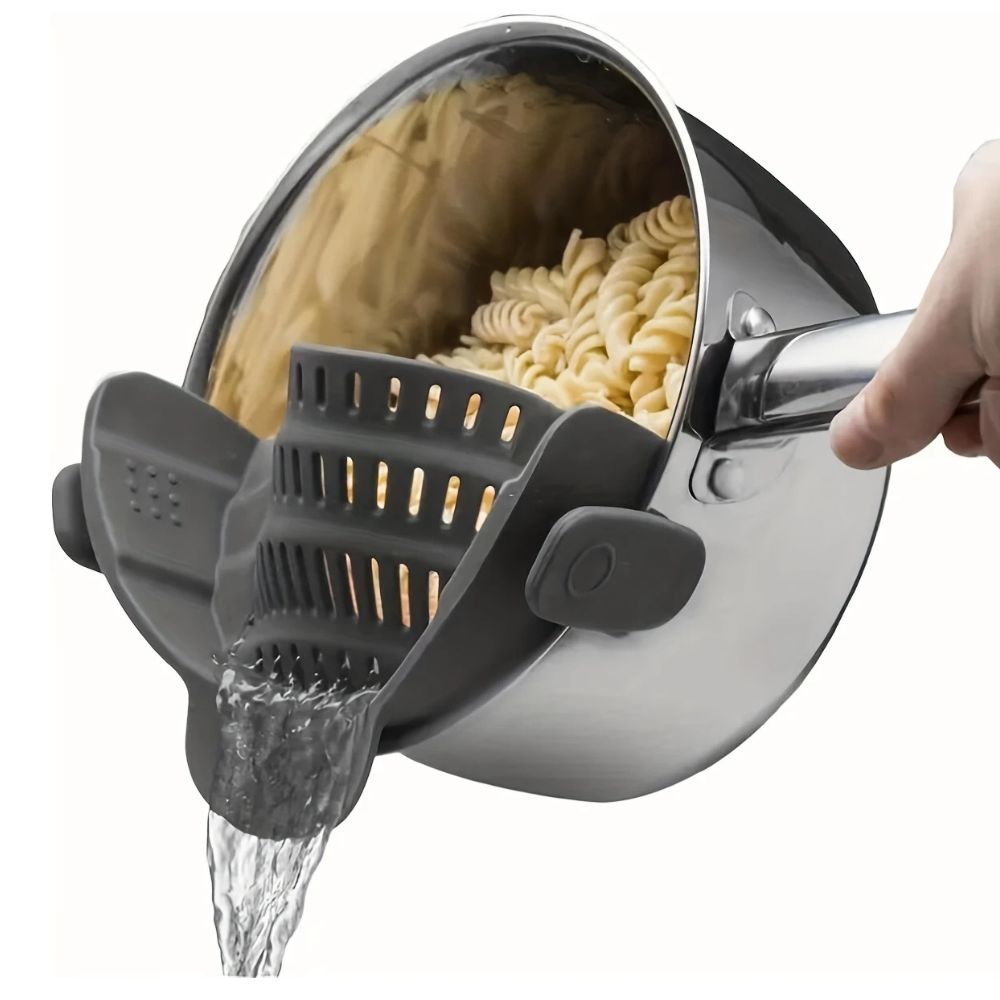 Clip-On Silicone Kitchen Strainer for Effortless Draining