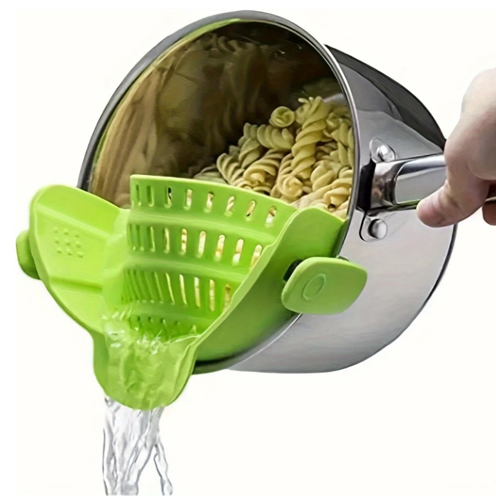 Clip-On Silicone Kitchen Strainer for Effortless Draining