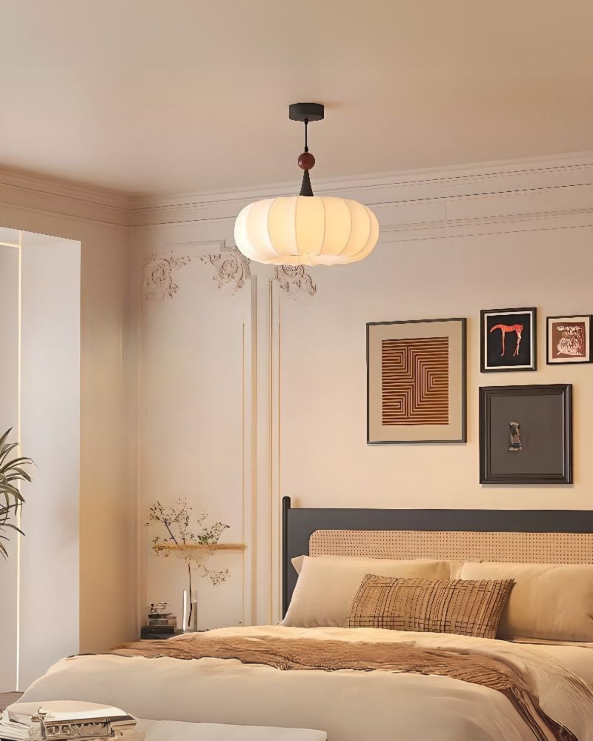 Minimalist Silk and Wood Table Lamp with LED Lighting