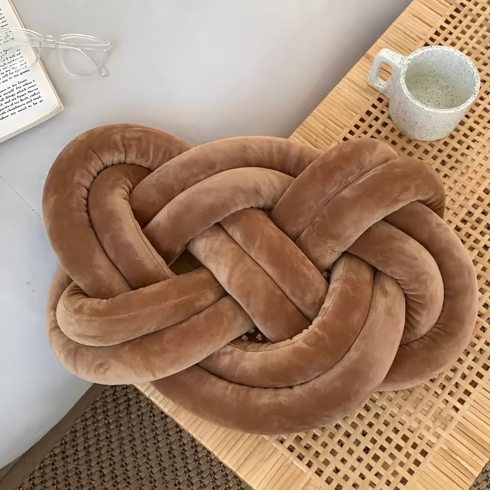 Braided Plush Cotton Cushion 18x14 Inches