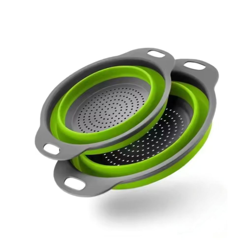Collapsible Silicone Strainer with Comfortable Grip Handles