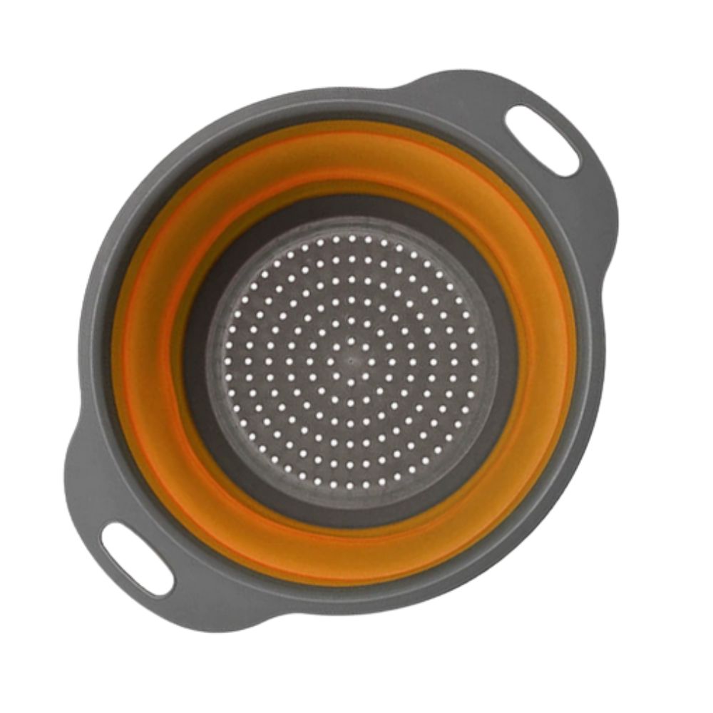 Collapsible Silicone Strainer with Comfortable Grip Handles