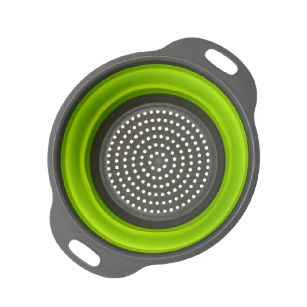 Collapsible Silicone Strainer with Comfortable Grip Handles