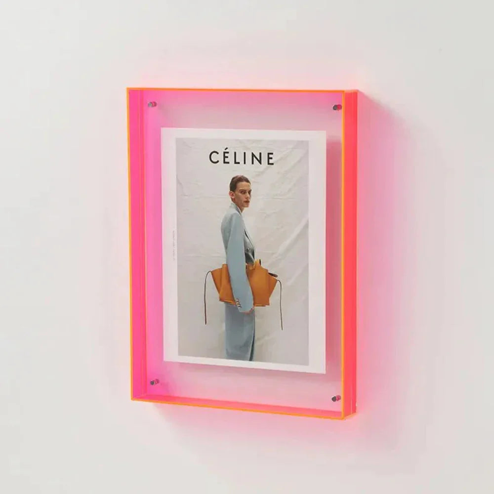 Acrylic Floating Photo Frame with Color Border