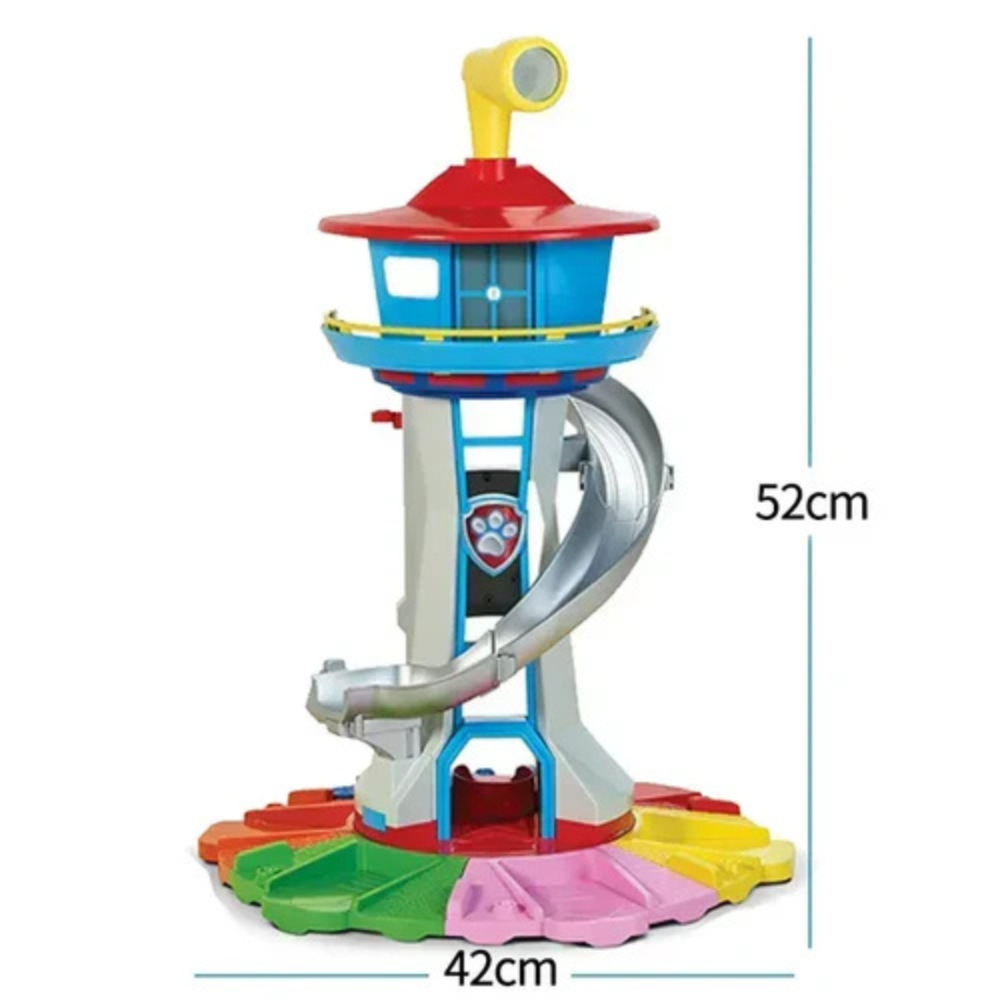 Colorful Toy Car Slide Tower Playset with Spiral Slide and Lookout Station