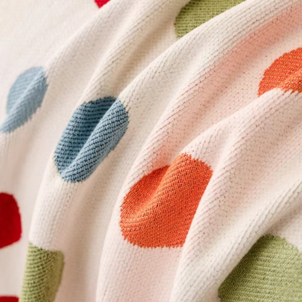 Colorful Polka Dot Microfiber Sofa Cover