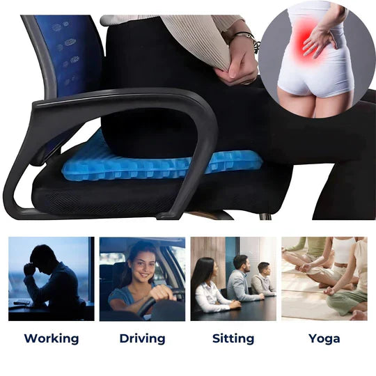 Orthopedic Gel Seat Cushion for Tailbone and Lower Back Pain Relief