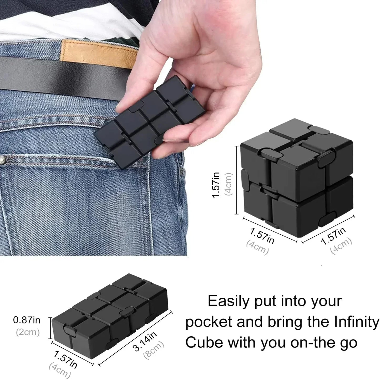 Compact Metal Fidget Cube for Stress Relief