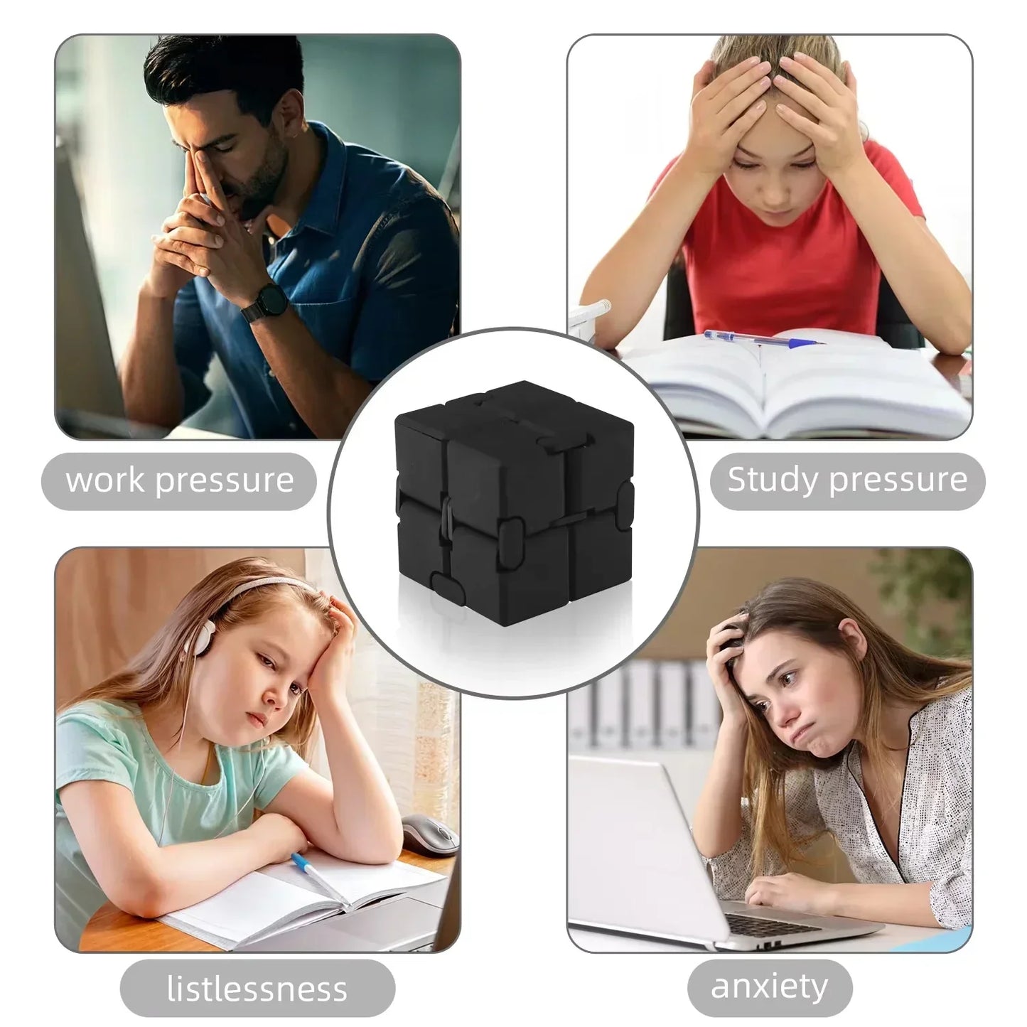 Compact Metal Fidget Cube for Stress Relief