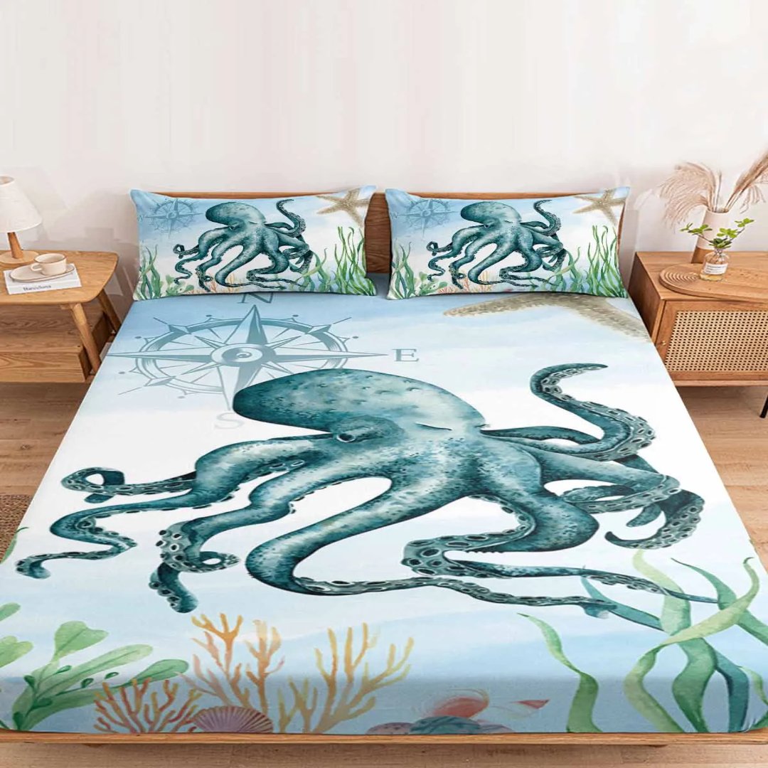 Octopus Eye Floral Duvet Cover Bedding Set - 3 Piece Comfortable Polyester Set