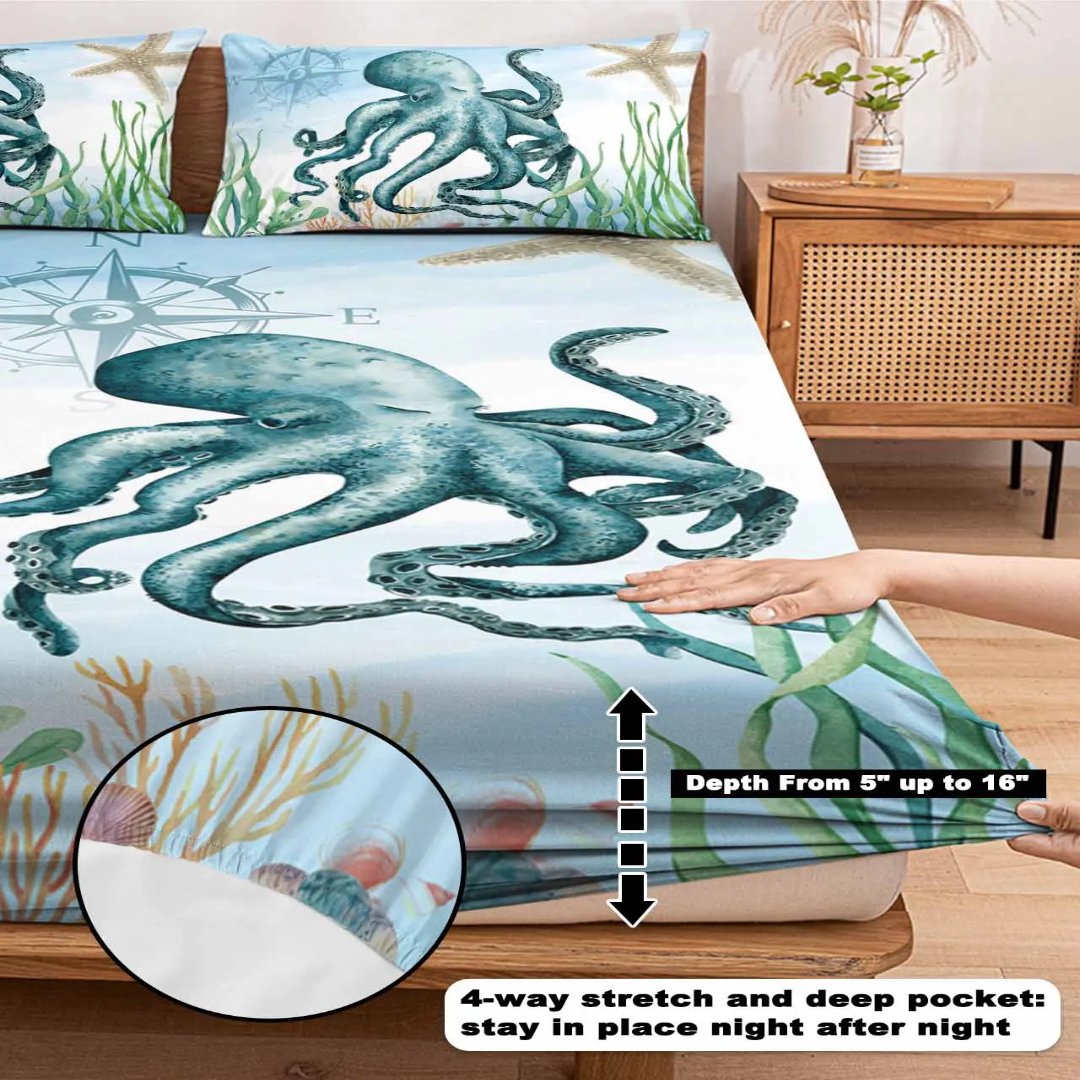 Octopus Eye Floral Duvet Cover Bedding Set - 3 Piece Comforter Set