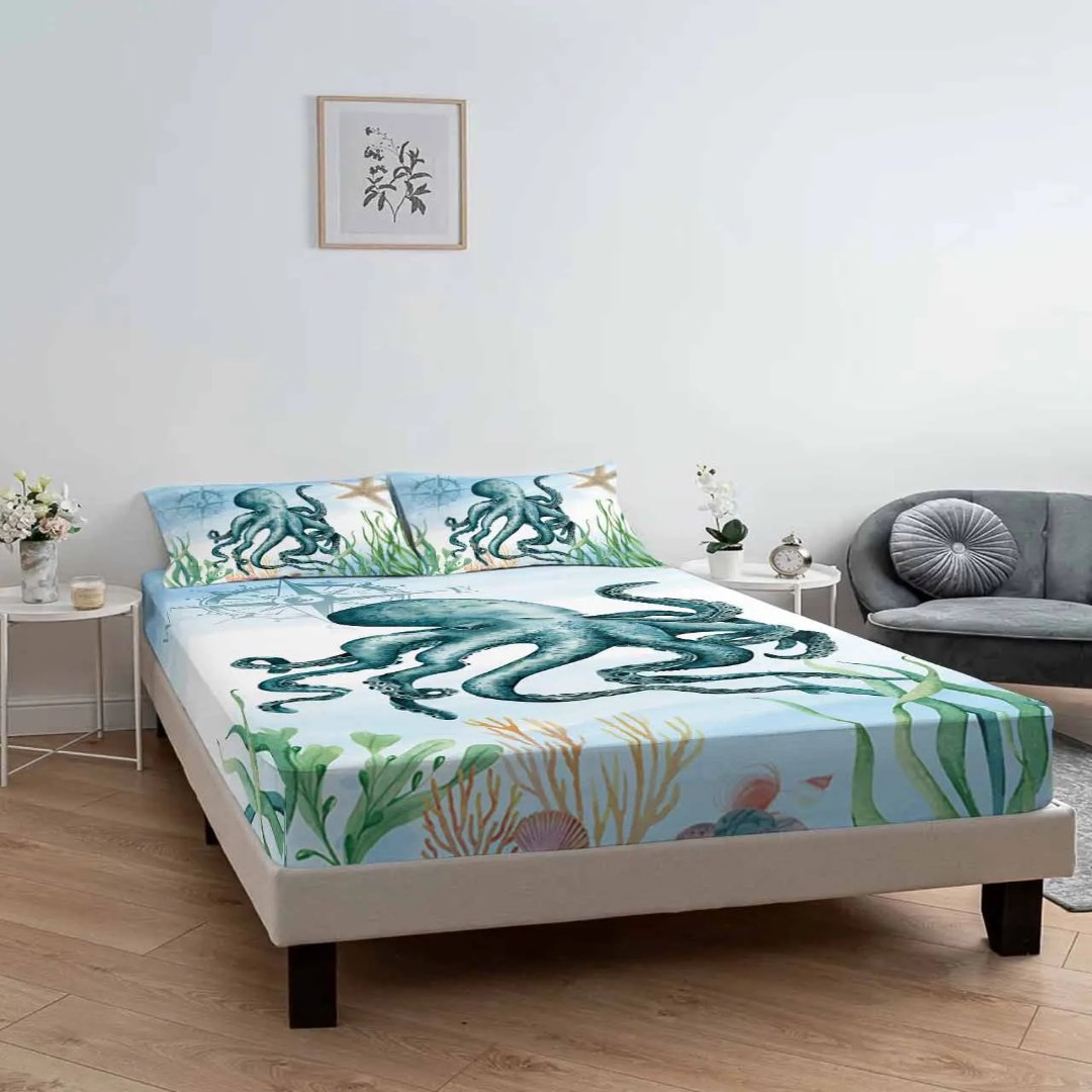 Octopus Eye Floral Duvet Cover Bedding Set - 3 Piece Comforter Set