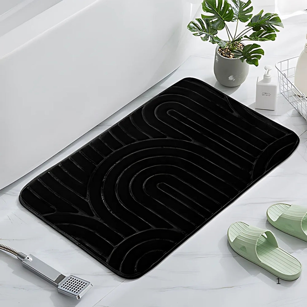 Cashmere Bath Mat with Non-Slip Base and Modern Arch Design
