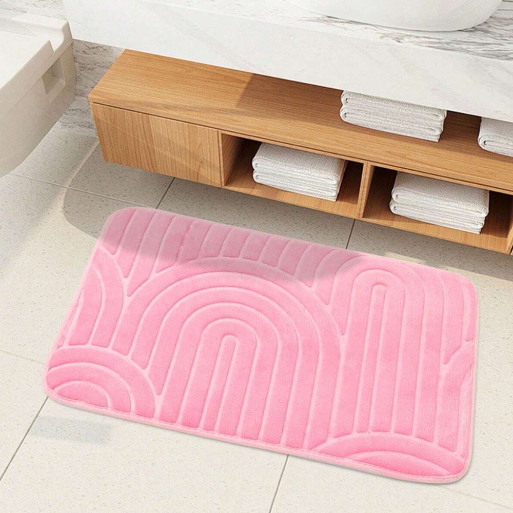 Cashmere Bath Mat with Non-Slip Base and Modern Arch Design