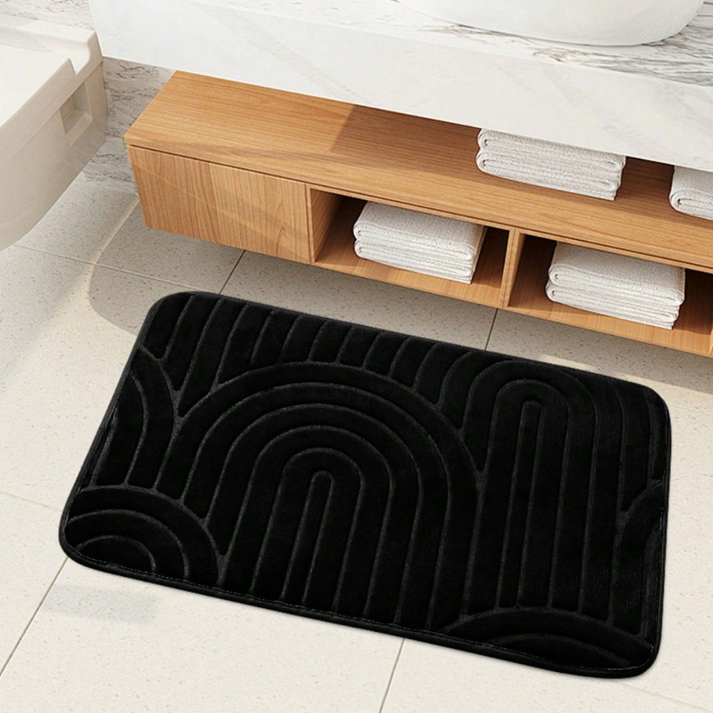 Cashmere Bath Mat with Non-Slip Base and Modern Arch Design