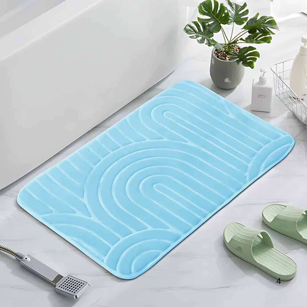 Cashmere Bath Mat with Non-Slip Base and Modern Arch Design