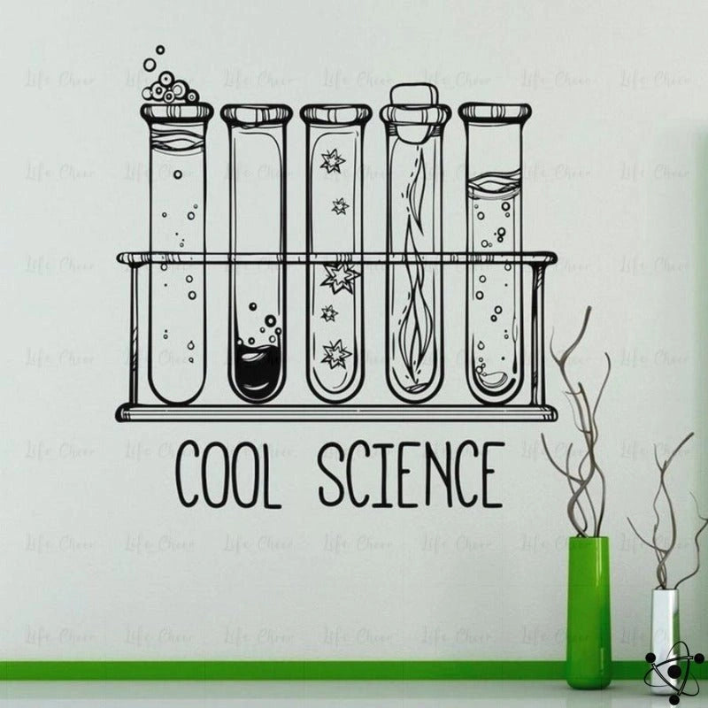 Whimsical Science Wall Stickers with Test Tubes and Bubbles