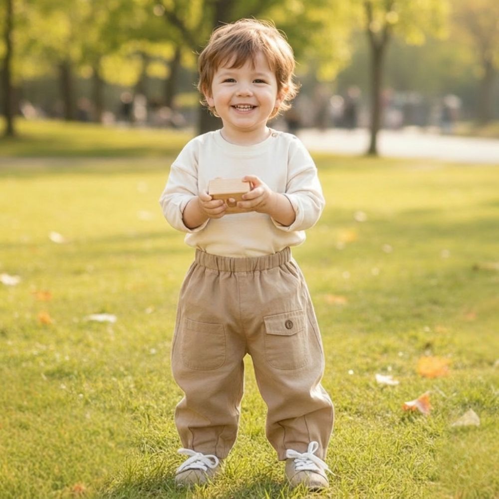 Comfortable Cotton Blend Cargo Pants for Toddlers and Kids with Pockets