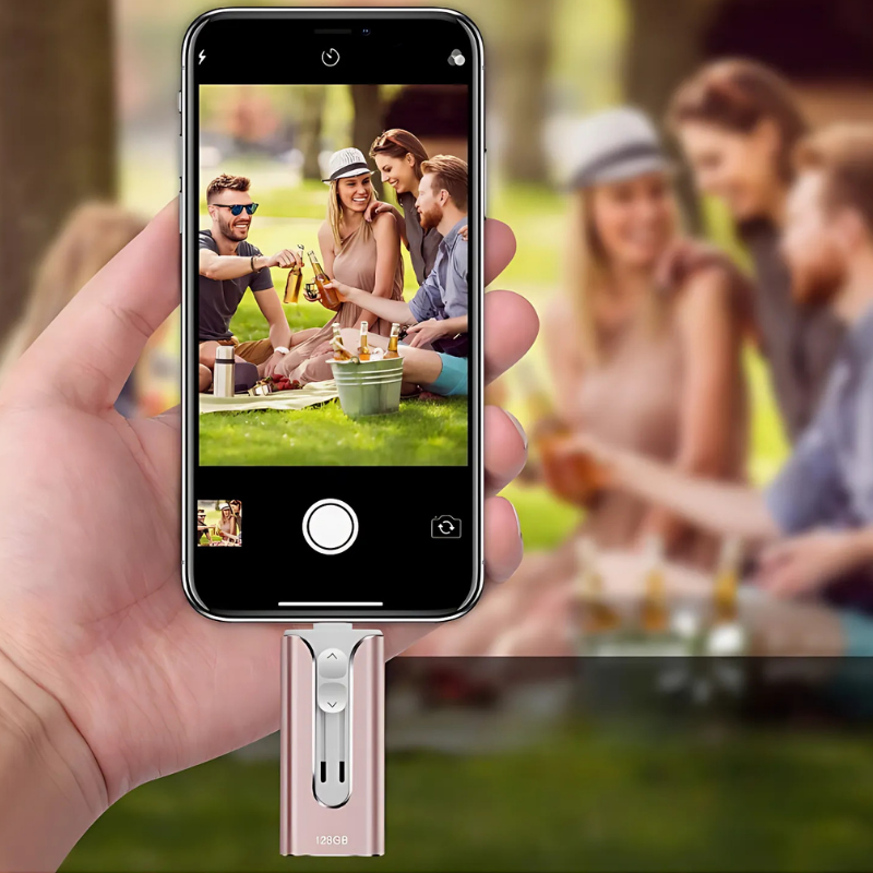 4-in-1 USB Flash Drive with Lightning, USB-C, Micro USB, and USB-A Connectors