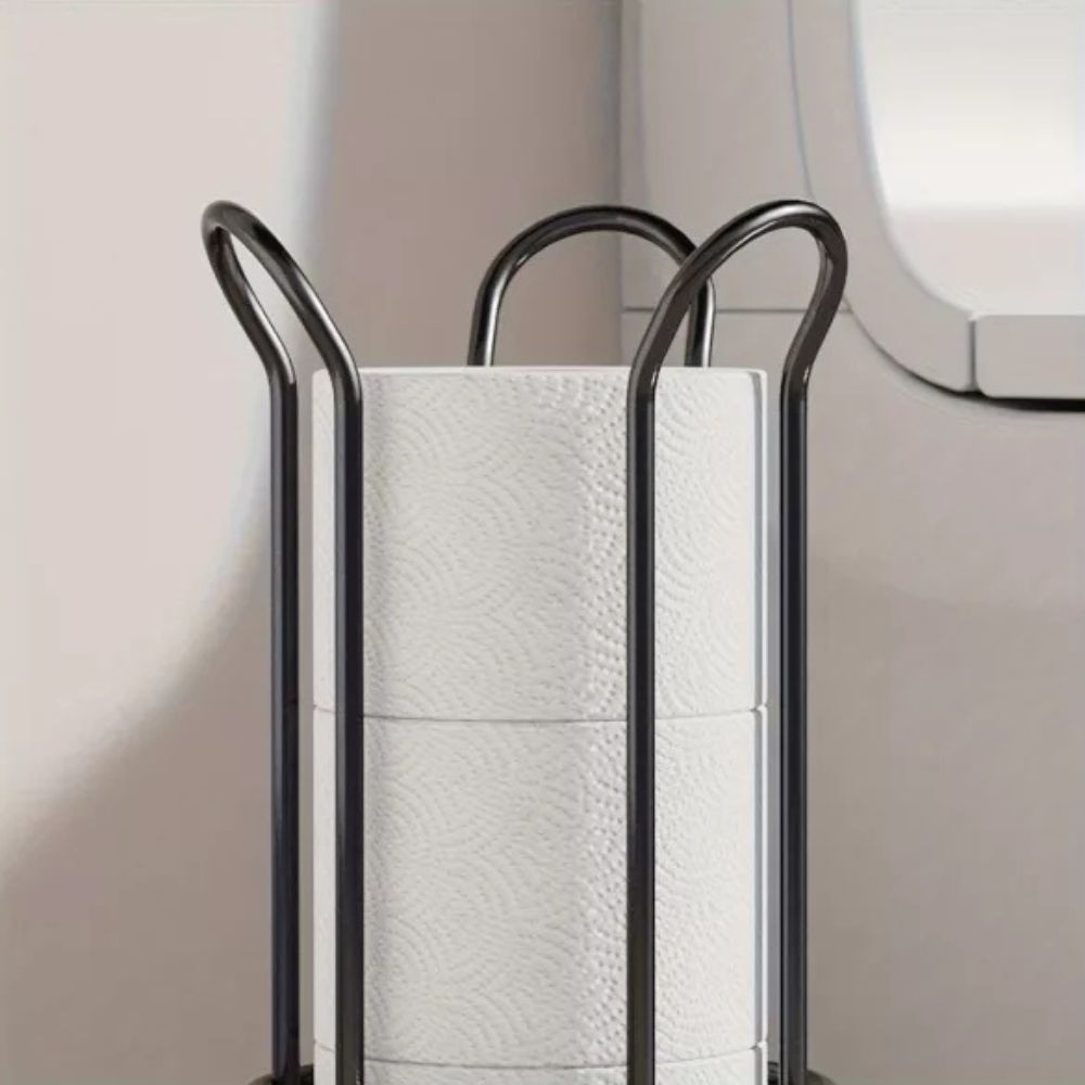 Freestanding Chrome Toilet Roll Stand for 3 Rolls