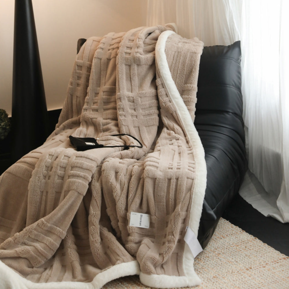 Three-Dimensional Jacquard Fluffy Winter Blanket