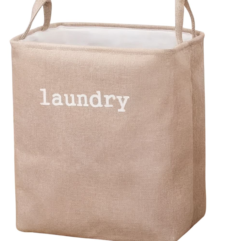 Foldable Microfiber Laundry Basket with Letter Print