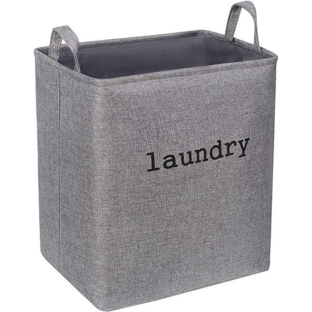 Foldable Microfiber Laundry Basket with Letter Print