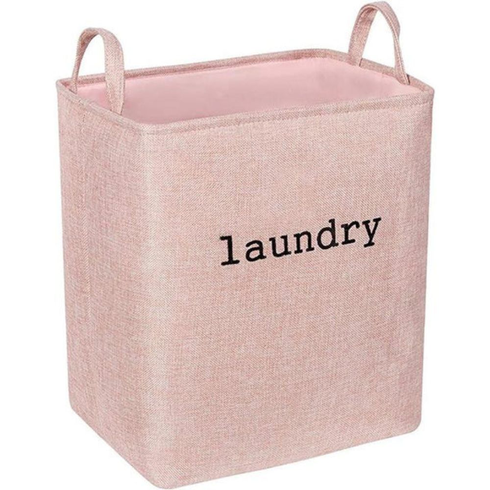 Foldable Microfiber Laundry Basket with Letter Print
