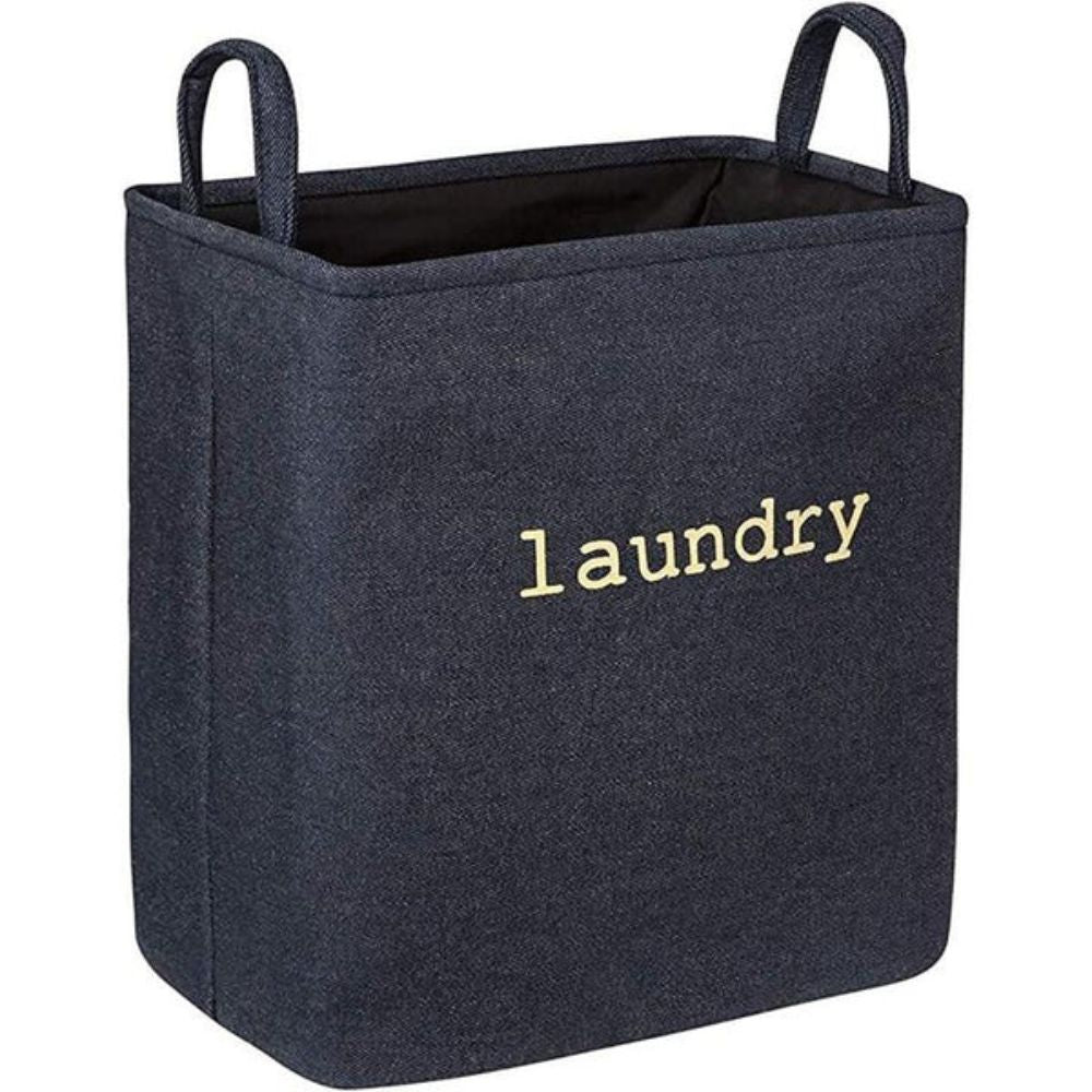 Foldable Microfiber Laundry Basket with Letter Print