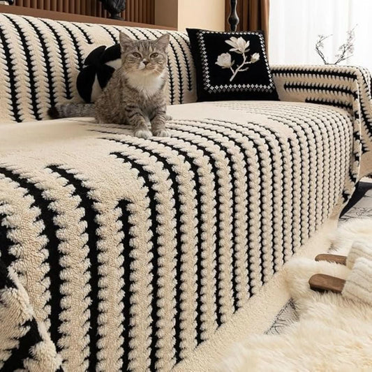 Plush Quilted Sofa Cover with Non-Slip Back