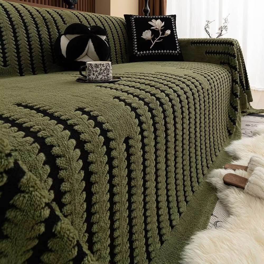 Plush Quilted Sofa Cover with Non-Slip Back