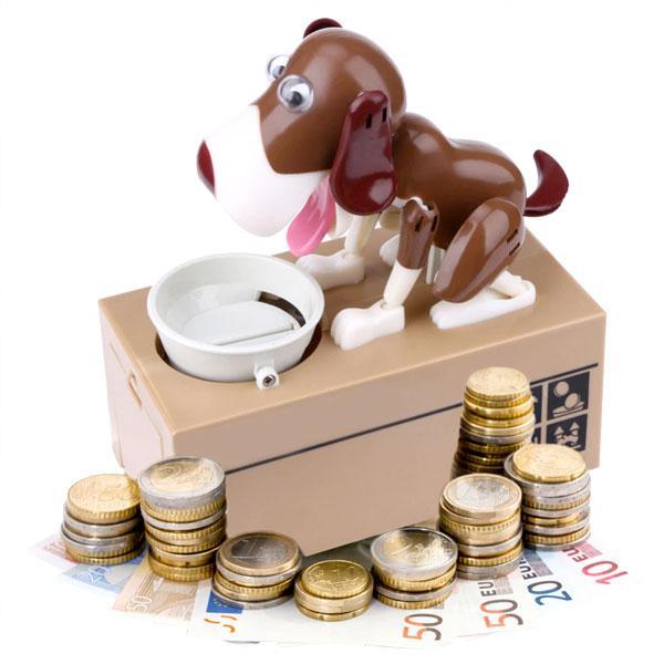 Crazy Dog Piggy Bank with Movable Joints and Wagging Tail