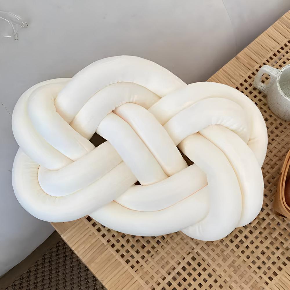 Braided Plush Cotton Cushion 18x14 Inches