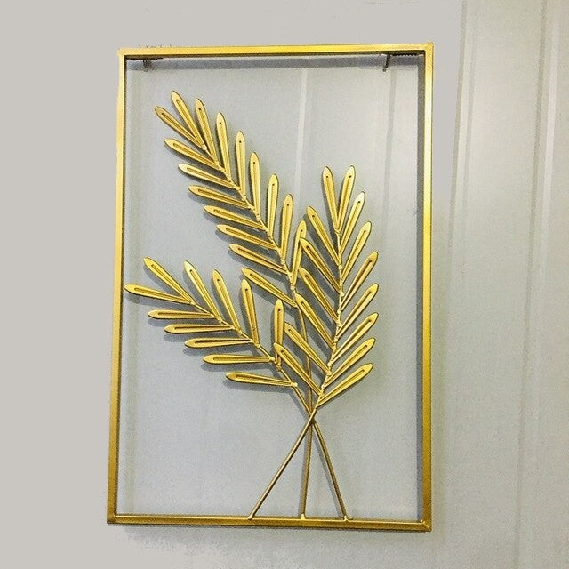 Golden Leaf Wall Art Metal Decoration