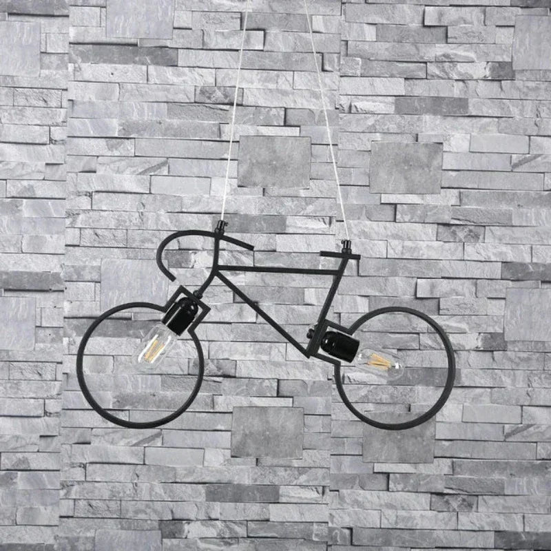 Bicycle Pendant Light with Adjustable Height LED