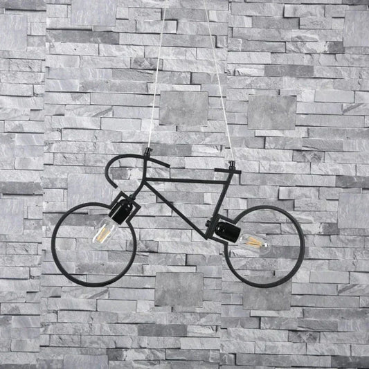 Bicycle Pendant Light with Adjustable Height LED