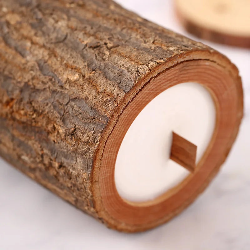 Artisanal Scented Candle in Wooden Vessel