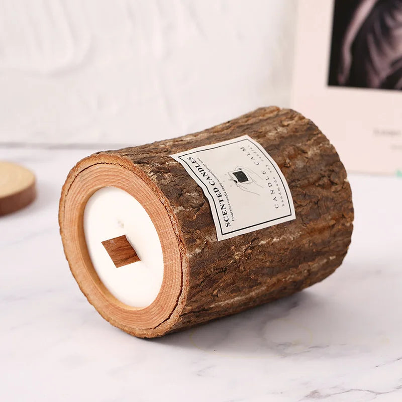 Artisanal Scented Candle in Wooden Vessel