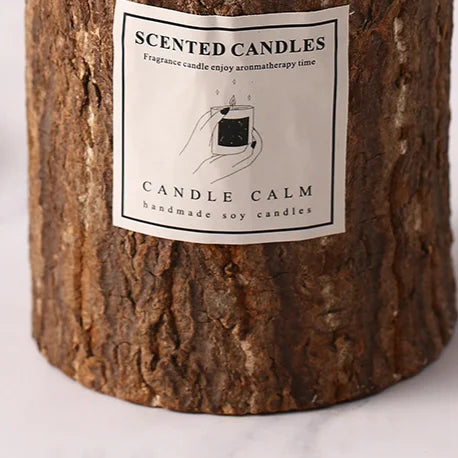Artisanal Scented Candle in Wooden Vessel