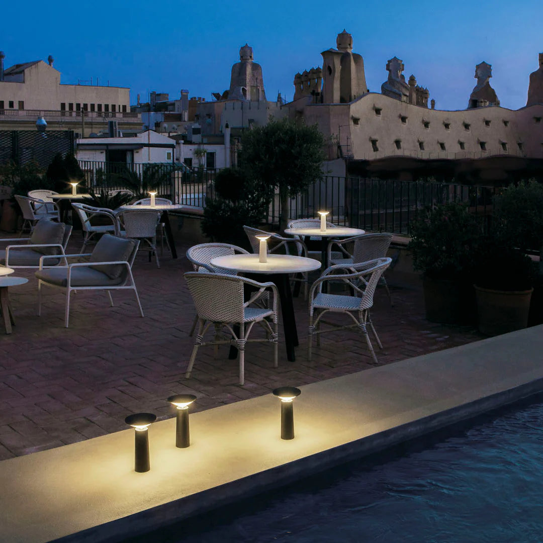 Adjustable LED Table Lamp with Swivel Head for Outdoor Use
