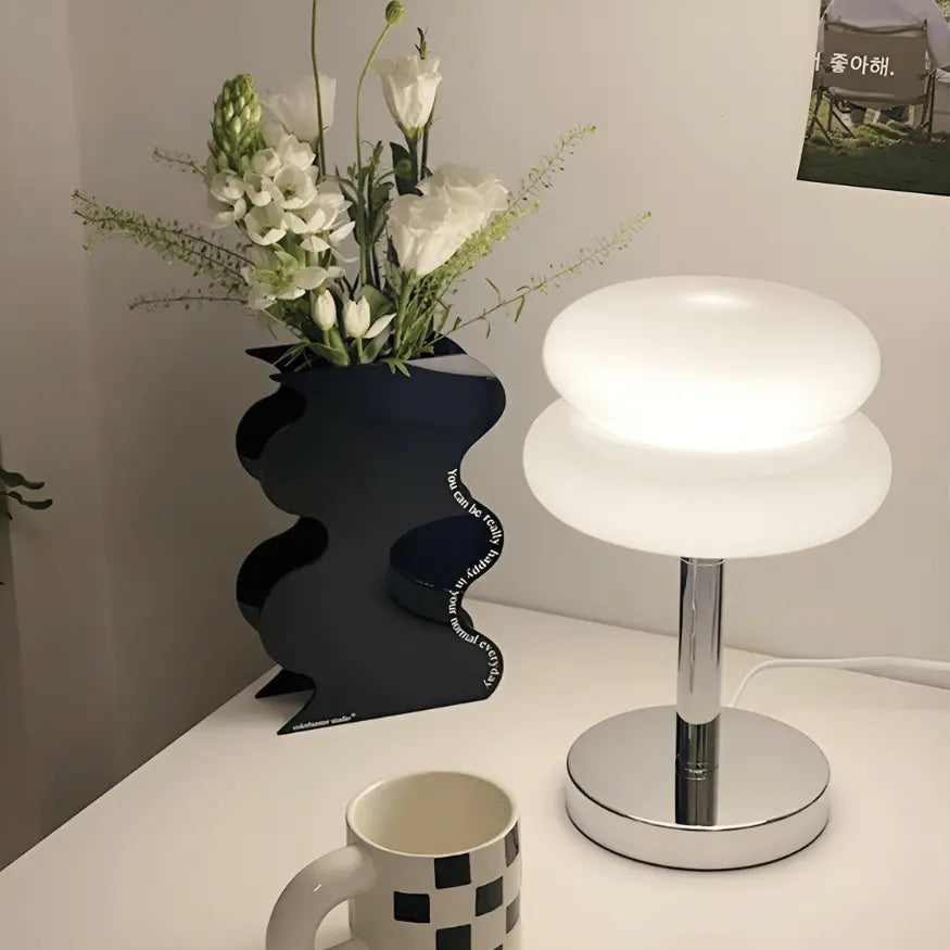 Elegant Glass Table Lamp with Three Lighting Options