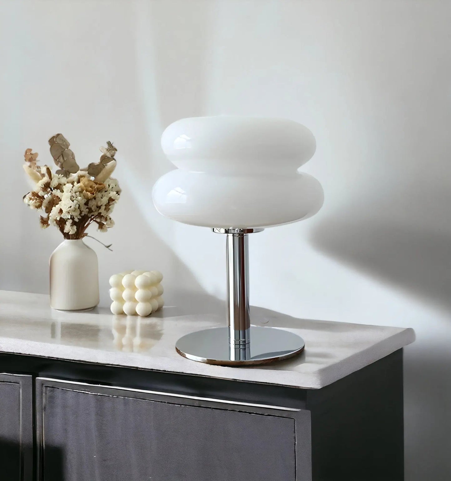 Elegant Glass Table Lamp with Three Lighting Options