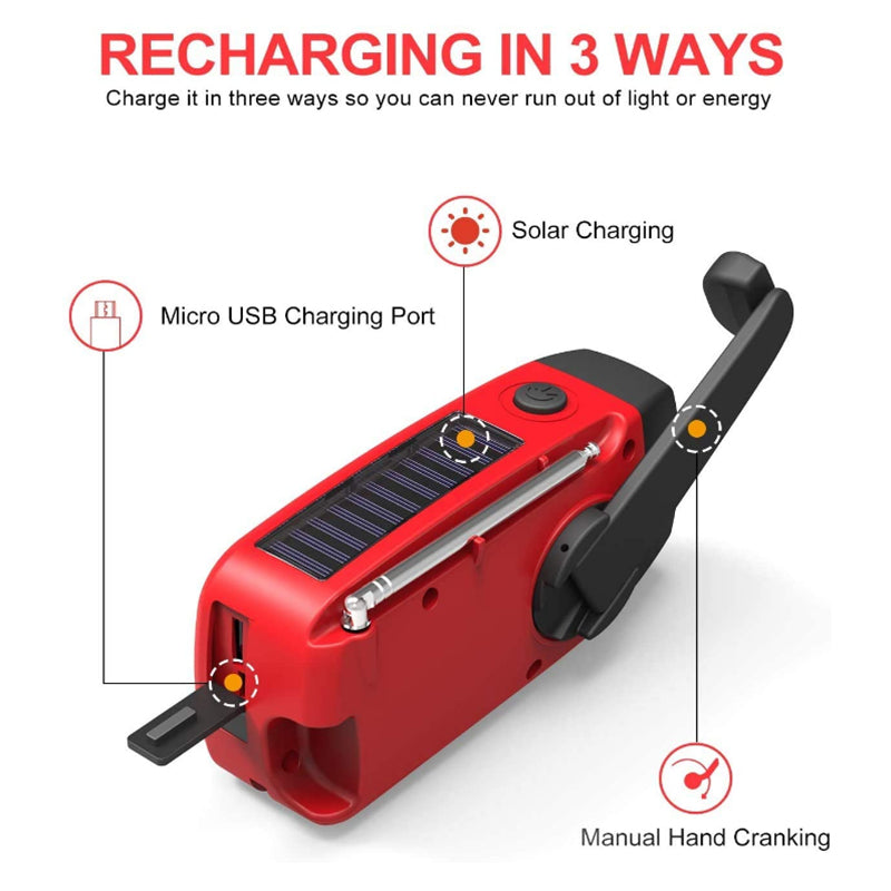 Compact Emergency Radio with Flashlight and Power Bank