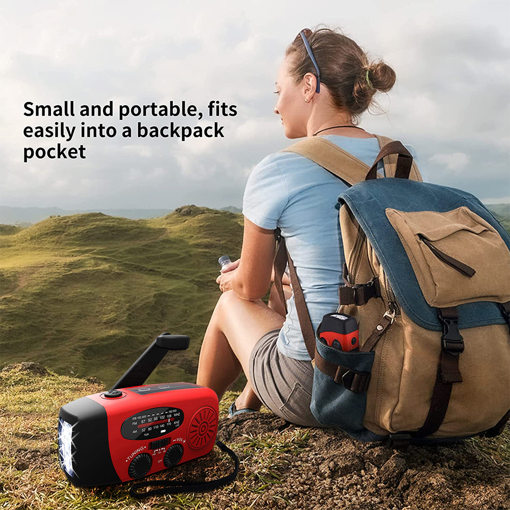 Compact Emergency Radio with Flashlight and Power Bank