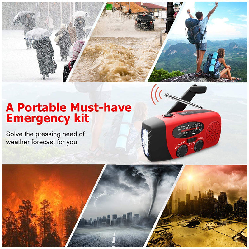 Compact Emergency Radio with Flashlight and Power Bank