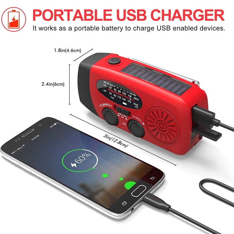 Compact Emergency Radio with Flashlight and Power Bank