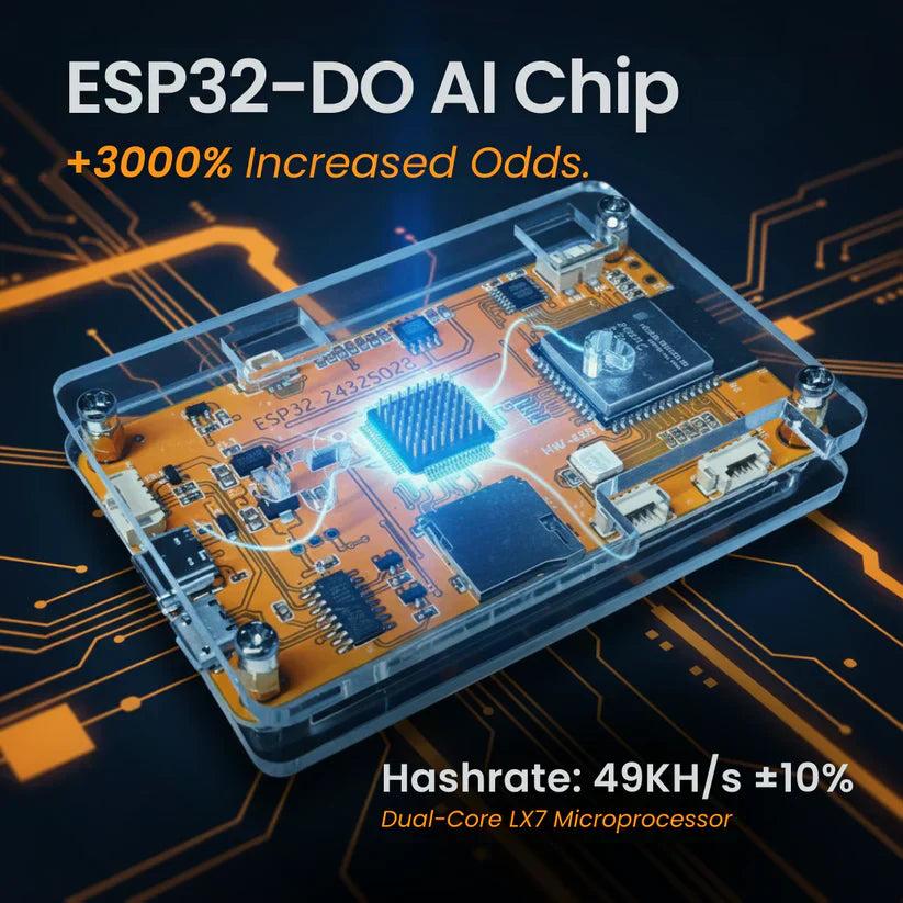 Compact Bitcoin Mining Unit with 2.8-Inch Display for Solo Mining