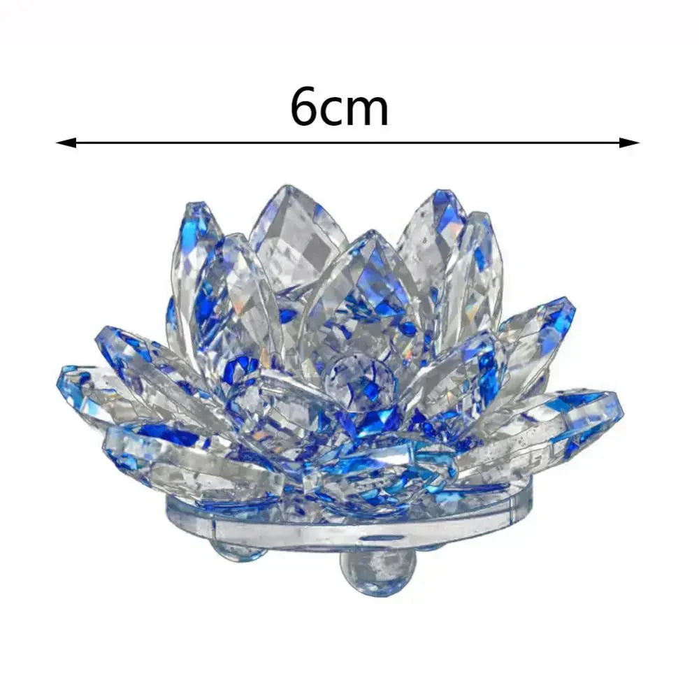 Crystal Lotus Flower Figurine - Decorative Paperweight and Souvenir Gift