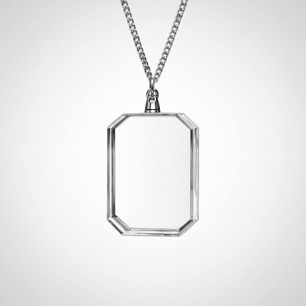 Personalized Heart-Shaped Glass Photo Necklace