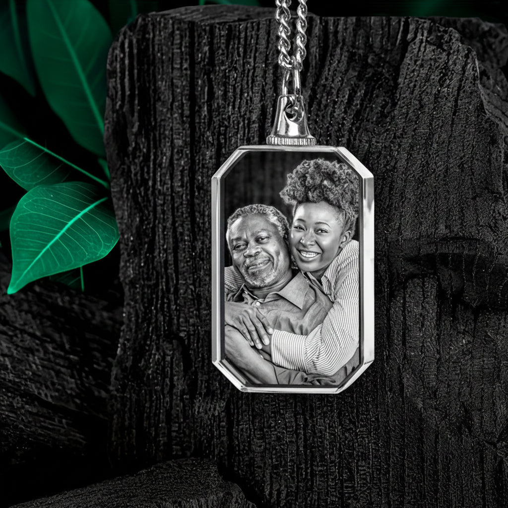 Personalized Heart-Shaped Glass Photo Necklace
